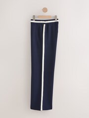 Navy Compact Cosy Wideleg Side stripe Tipped Joggers - Image 7 of 9