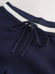 Navy Compact Cosy Wideleg Side stripe Tipped Joggers - Image 8 of 9
