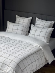 BOSS Home White Check Duvet Cover - Image 1 of 5