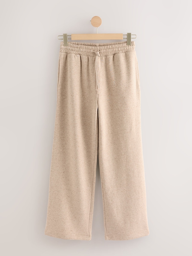 Neutral Neppy Textured Essential Wide Leg Jersey Joggers - Image 11 of 11