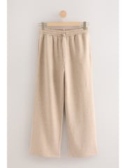Neutral Neppy Textured Essential Wide Leg Jersey Joggers - Image 1 of 11