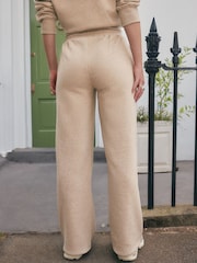 Neutral Neppy Textured Essential Wide Leg Jersey Joggers - Image 8 of 11