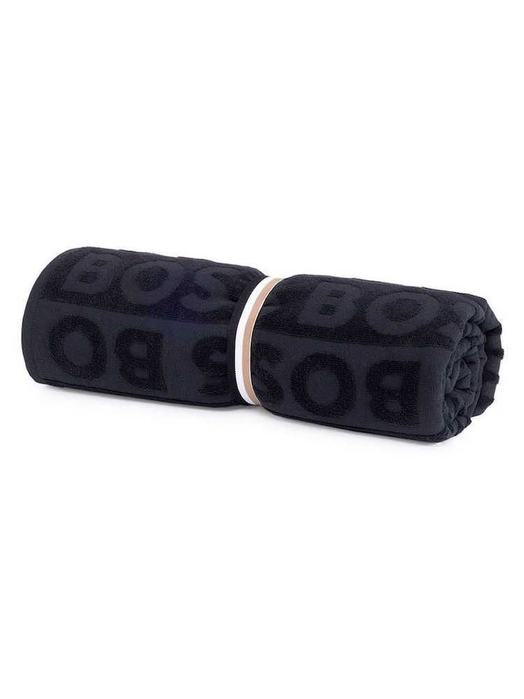 BOSS Home Black Font Beach Towel - Image 1 of 4