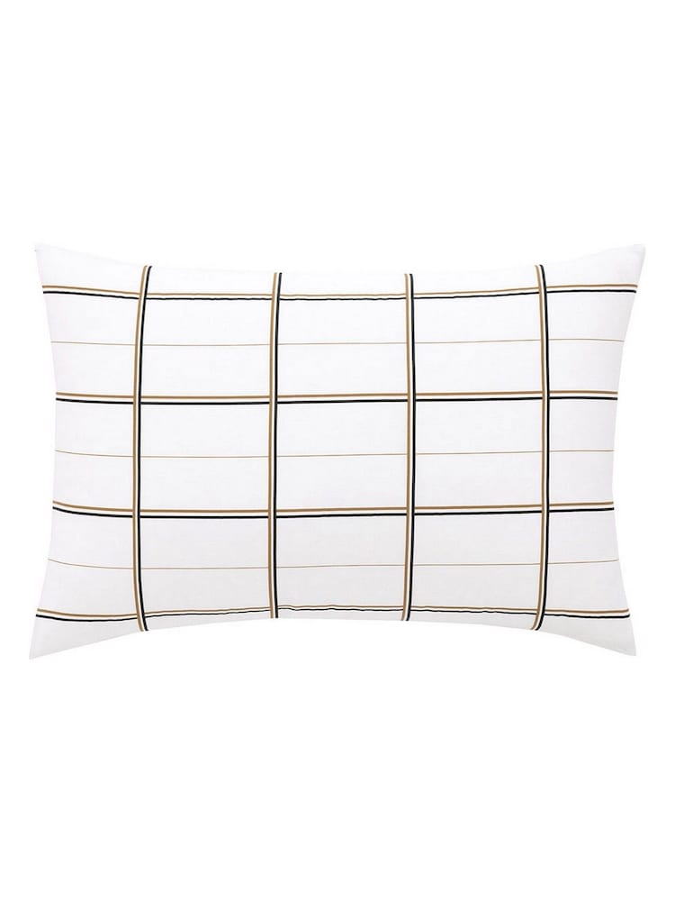 BOSS Home White Check Standard Pillowcase - Image 2 of 5