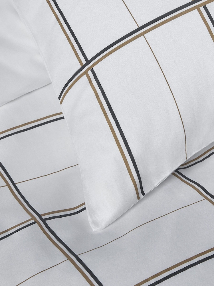 BOSS Home White Check Standard Pillowcase - Image 5 of 5