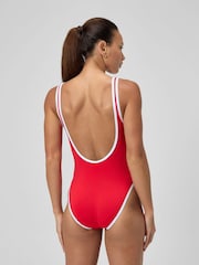 Speedo Red Womens Solid Scoop Bound Swimsuit - Image 2 of 6