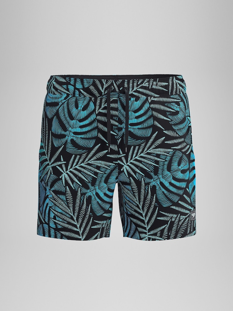 Speedo Black Mens Printed 16'' Redondo Edge Swim Shorts - Image 6 of 6