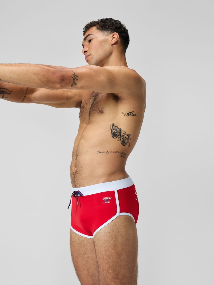 Speedo Red Mens 3.5'' Logo Briefs - Image 4 of 6
