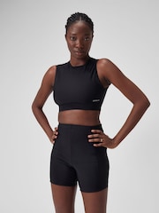 Speedo Black Womens Solid Bikini Top with Mesh - Image 1 of 6