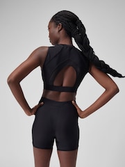 Speedo Black Womens Solid Bikini Top with Mesh - Image 2 of 6