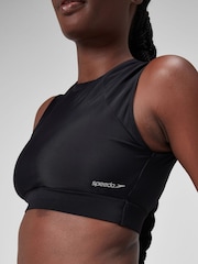 Speedo Black Womens Solid Bikini Top with Mesh - Image 5 of 6