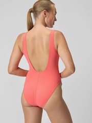 Speedo Orange Womens Textured Deep U-Back Swimsuit - Image 3 of 6