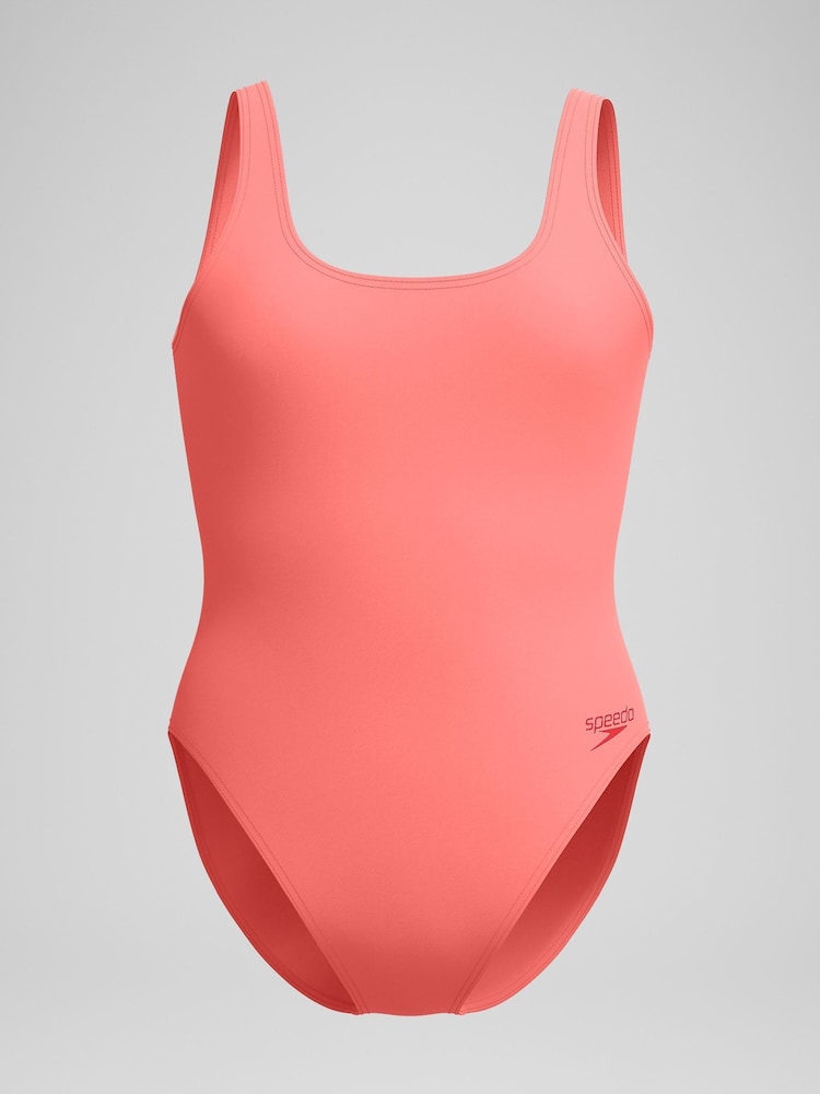 Speedo Orange Womens Textured Deep U-Back Swimsuit - Image 6 of 6 Speedo Orange Womens Textured Deep U-Back Swimsuit - Image 6 of 6