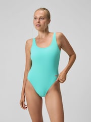 Speedo Blue Womens Textured Deep U-Back Swimsuit - Image 1 of 6
