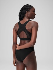 Speedo Black Womens Solid Bikini Top with Mesh - Image 4 of 6