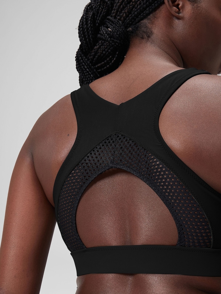 Speedo Black Womens Solid Bikini Top with Mesh - Image 6 of 6