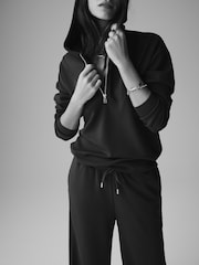 The Set Chocolate Brown Oversized Modal Zip Through Sweatshirt & Joggers Set - Image 4 of 11