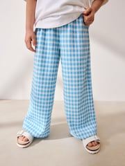 Blue Gingahm Wide Leg Trousers (3-16yrs) - Image 1 of 8