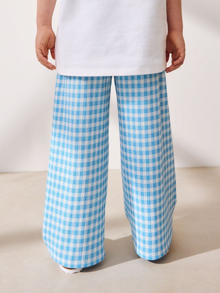 Blue Gingahm Wide Leg Trousers (3-16yrs) - Image 2 of 8