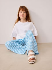 Blue Gingahm Wide Leg Trousers (3-16yrs) - Image 3 of 8