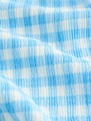 Blue Gingahm Wide Leg Trousers (3-16yrs) - Image 7 of 8