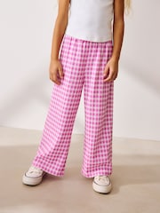 Pink Gingham Wide Leg Trousers (3-16yrs) - Image 1 of 7