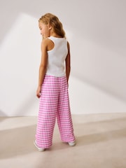 Pink Gingham Wide Leg Trousers (3-16yrs) - Image 3 of 7