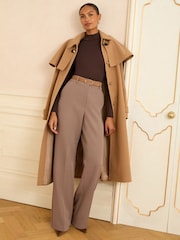 Love & Roses Mocha Wide Leg Trousers - Image 1 of 4