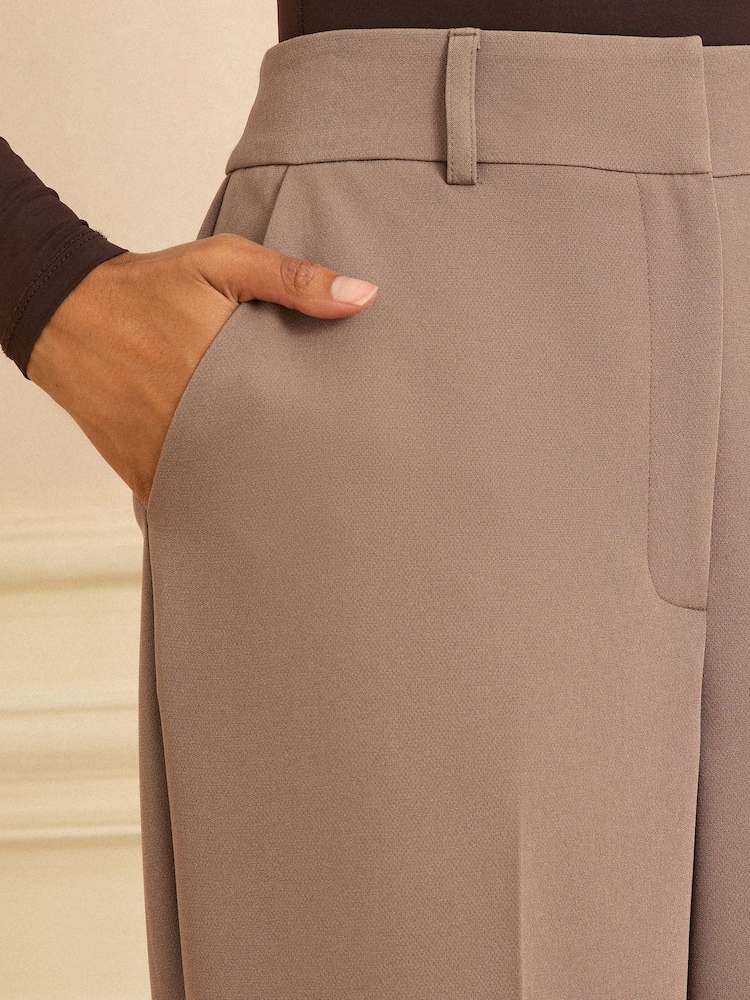 Love & Roses Mocha Wide Leg Trousers - Image 2 of 4