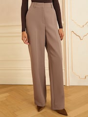 Love & Roses Mocha Wide Leg Trousers - Image 3 of 4