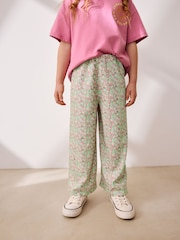 Green Floral Wide Leg Trousers (3-16yrs) - Image 1 of 6