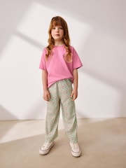 Green Floral Wide Leg Trousers (3-16yrs) - Image 2 of 6