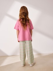 Green Floral Wide Leg Trousers (3-16yrs) - Image 3 of 6