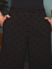 Love & Roses Flocked Spot Wide Leg Trousers - Imagem 3 de 4