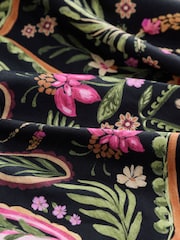 Black/Pink Paisley Shaping Tummy Control Skirted Swim Dress - Image 7 of 9
