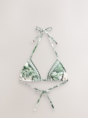 Estampa de palma em creme - Top de biquíni triangular - Imagem 5 de 7