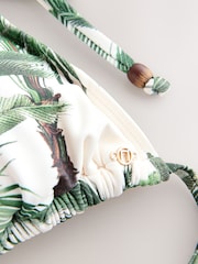 Estampa de palma em creme - Top de biquíni triangular - Imagem 6 de 7
