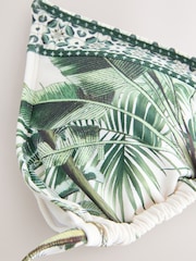 Cream Palm Print Triangle Bikini Top - Image 8 of 8