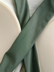 Khaki/Cream High Neck Halterneck Tummy Control Swimsuit - Image 3 of 4
