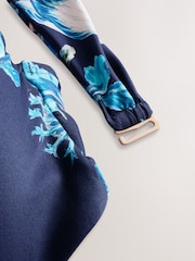 Kew Collection Navy Floral Wired Bandeau Bikini Top - Image 8 of 8