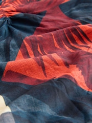 Navy/Orange Palm Shaping Tummy Control Bandeau Swimsuit - Image 2 of 4