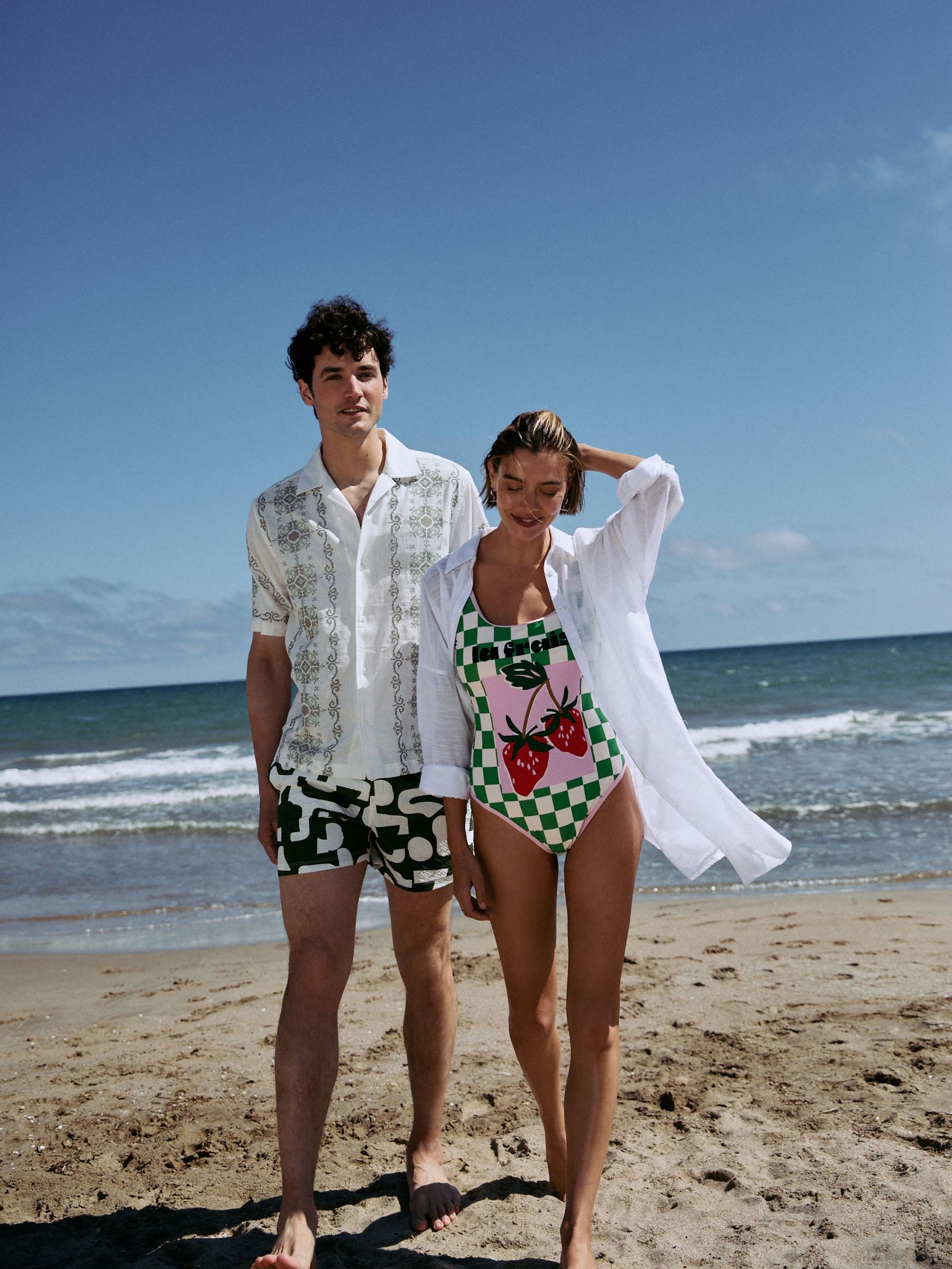 Buy Green/White Strawberry Checkerboard Tummy Control Scoop Neck