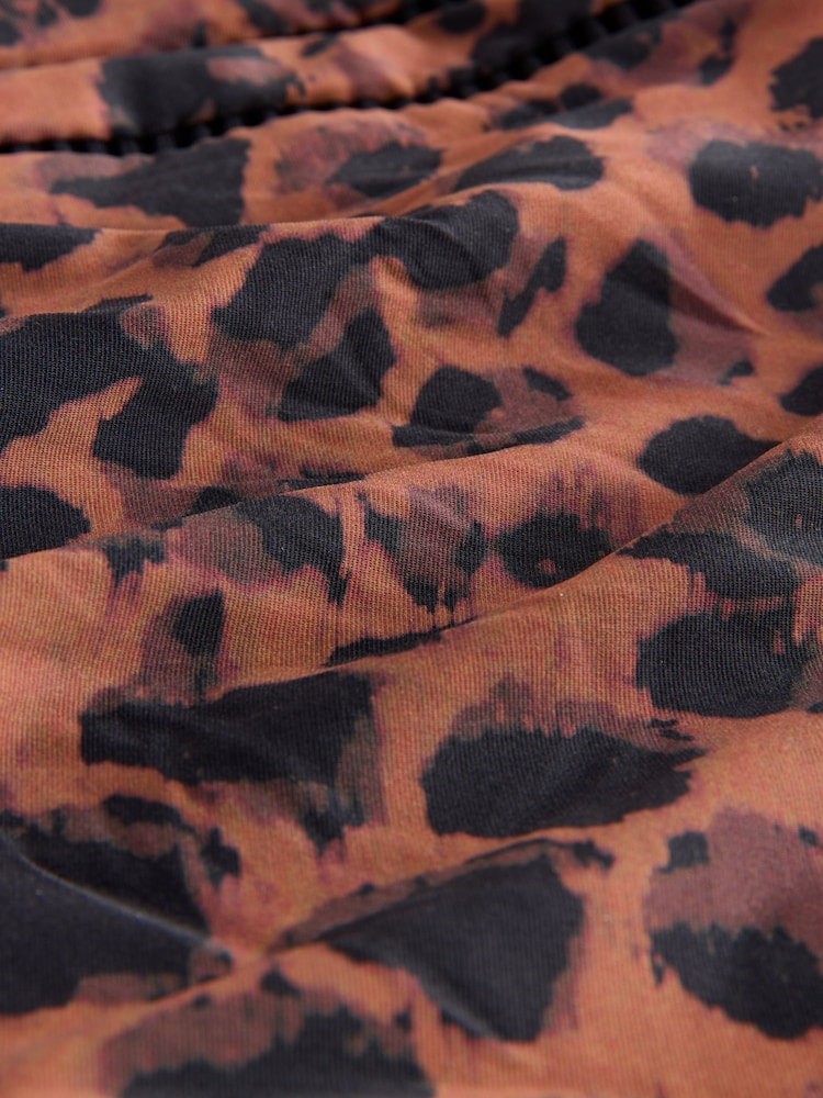 Brown Animal High Neck Tummy Control Shaping Swimsuit - Image 8 of 9
