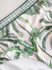 Ecru/Green Palm High Waist Print Bikini Bottoms - Image 6 of 7