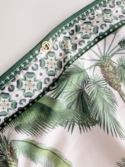 Ecru/Green Palm High Waist Print Bikini Bottoms - Image 7 of 7
