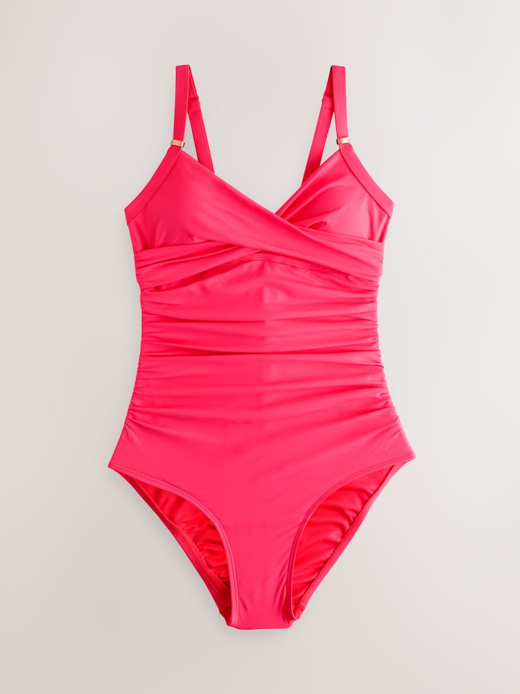 Watermelon Pink Shaping Tummy Control Swimsuit - Image 1 of 3