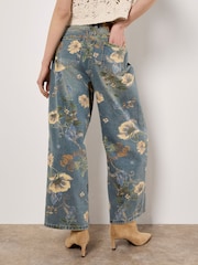 Apricot Blue Five Pockets Printed Ankle Length Jeans - Image 3 of 6