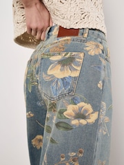 Apricot Blue Five Pockets Printed Ankle Length Jeans - Image 4 of 6