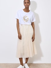 Apricot Natural Tulle Sequin Layer Skirt - Image 1 of 4