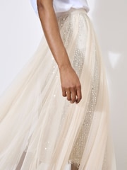 Apricot Natural Tulle Sequin Layer Skirt - Image 3 of 4